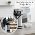 Saro 317-2085 Thermo Coffee Machine with Basket Filter and Thermos Flask, Industrial Coffee Machine with Thermos Jug (2.2 Litres, approx. 10 Cups, Brewing and Warming Function), Silver, 1.8 Litres