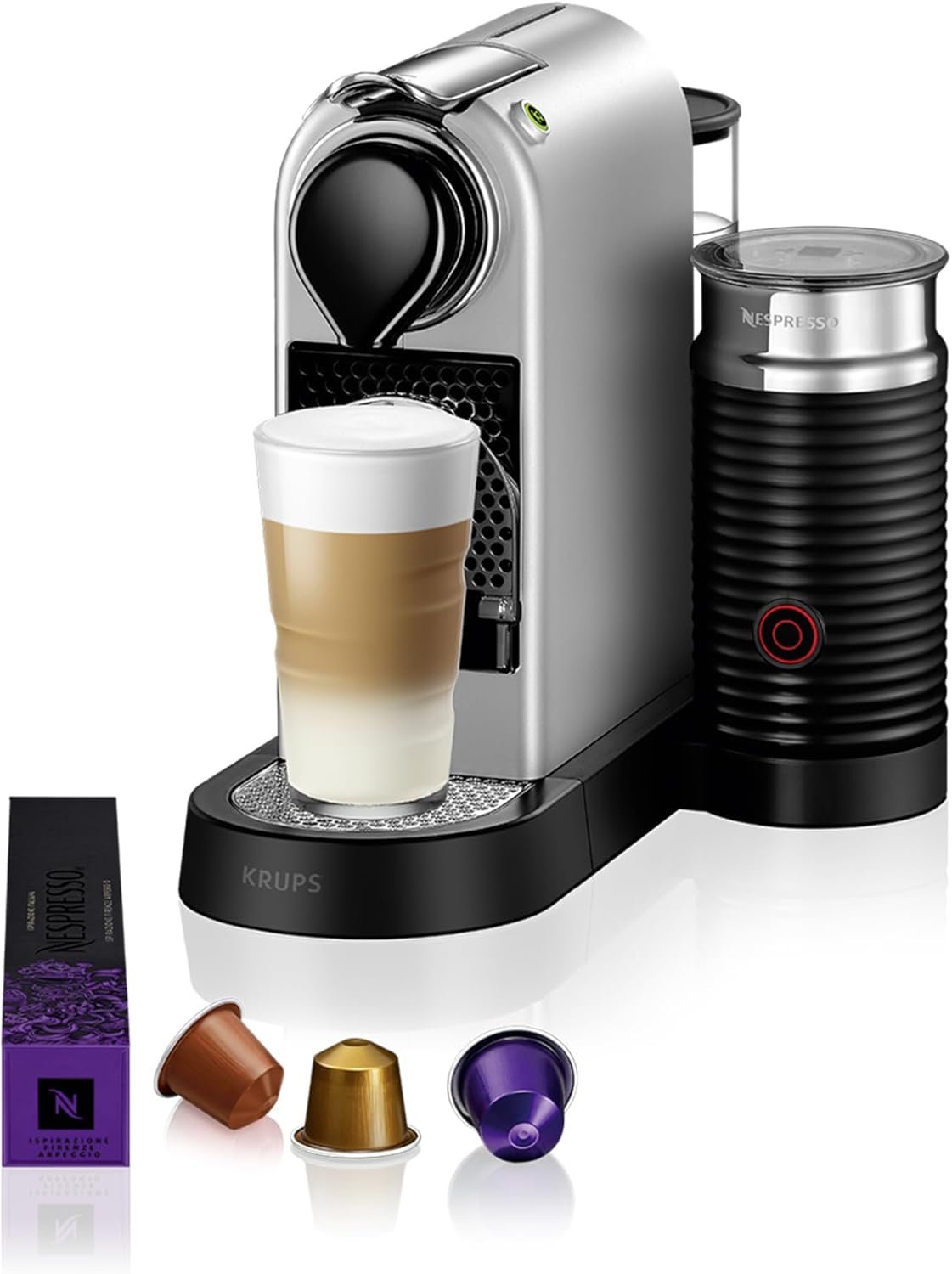 61BUFQhhyZL._AC_SL1500 Nespresso Krups XN761B Citiz&Milk Kaffeekapselmaschine | automatischen Standby-Modus | 1260W | Wassertankkapazität: 1L | Pumpendruck: 19 Bar | silber