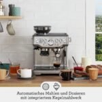 Sage - The Barista Express - Kaffeemaschine mit manuellem Milchaufschäumer & Mahlwerk - Automatisches Mahlen, individueller Milchschaum - Gebürsteter Edelstahl, Milchkännchen mit Temperaturregelung