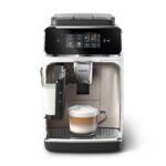 Philips 3300 Series Fully Automatic Coffee Machine - 6 Drinks, Modern Colour Touch Screen Display, LatteGo Milk System, SilentBrew, 100% Ceramic Grinder, AquaClean Filter, Black Chrome (EP3347/90)