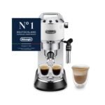 De'Longhi Dedica Style EC 685.BK Espresso Filter Holder Espresso Machine with Professional Milk Foam Nozzle 15 cm Wide 1 Litre Water Tank Full Metal Casing E.S.E Pads Black