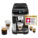 De’Longhi Magnifica Evo Next - Perfetto Kaffeevollautomat mit LatteCrema-Milchaufschäumer, 13 One-Touch-Getränke, Coffee- und Cappuccino Kaffeemaschine, farbiges Touch-Display, Titan (ECAM312.80.SB)