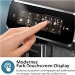 Philips 3300 Series Fully Automatic Coffee Machine - 6 Drinks, Modern Colour Touch Screen Display, LatteGo Milk System, SilentBrew, 100% Ceramic Grinder, AquaClean Filter, Black Chrome (EP3347/90)