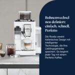 De’Longhi Rivelia - Perfetto Kaffeevollautomat mit LatteCrema-Milchaufschäumer, 16 One-Touch-Getränke, farbiges Touch-Display, austauschbare Bohnenbehälter, Weiß (EXAM440.55.W)
