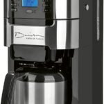 Barista Filterkaffeemaschine mit verstellbarem Mahlwerk & Thermokanne | Warmhaltefunktion, 24h Timer & Permanentfilter | Für 10 Tassen Kaffee | Kaffeemaschine für Bohnen & Pulver [Edelstahl]