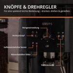 Krups EA8108 fully automatic coffee machine (automatic cleaning, 2-cup function, milk system with CappucinoPlus nozzle, 15 bar, coffee machine, espresso, coffee machine) black