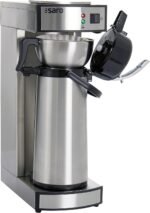Saro 317-2085 Thermo Coffee Machine with Basket Filter and Thermos Flask, Industrial Coffee Machine with Thermos Jug (2.2 Litres, approx. 10 Cups, Brewing and Warming Function), Silver, 1.8 Litres