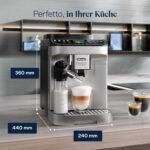 De’Longhi Magnifica Evo Next - Perfetto Kaffeevollautomat mit LatteCrema-Milchaufschäumer, 13 One-Touch-Getränke, Coffee- und Cappuccino Kaffeemaschine, farbiges Touch-Display, Titan (ECAM312.80.SB)