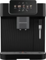 GRUNDIG KVA 6230 Kaffeevollautomat mit Milchaufschäumdüse, Edelstahlmahlwerk mit 13 Mahlgraden, 250 g Bohnenbehälter, 2 Liter abnehmbarer Wassertank, 19 Bar Pumpendruck, Touch-Display, Schwarz