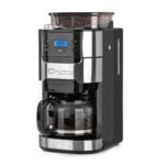 Barista Filterkaffeemaschine mit verstellbarem Mahlwerk & Thermokanne | Warmhaltefunktion, 24h Timer & Permanentfilter | Für 10 Tassen Kaffee | Kaffeemaschine für Bohnen & Pulver [Edelstahl]