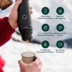 OutIn Nano Tragbare Espressomaschine mit Akku, für unterwegs oder Camping, Kaffeemaschine to go, mit elektrischer Selbsterhitzung über USB - C, 2 in 1 für gemahlenen kaffee und NS - kapseln